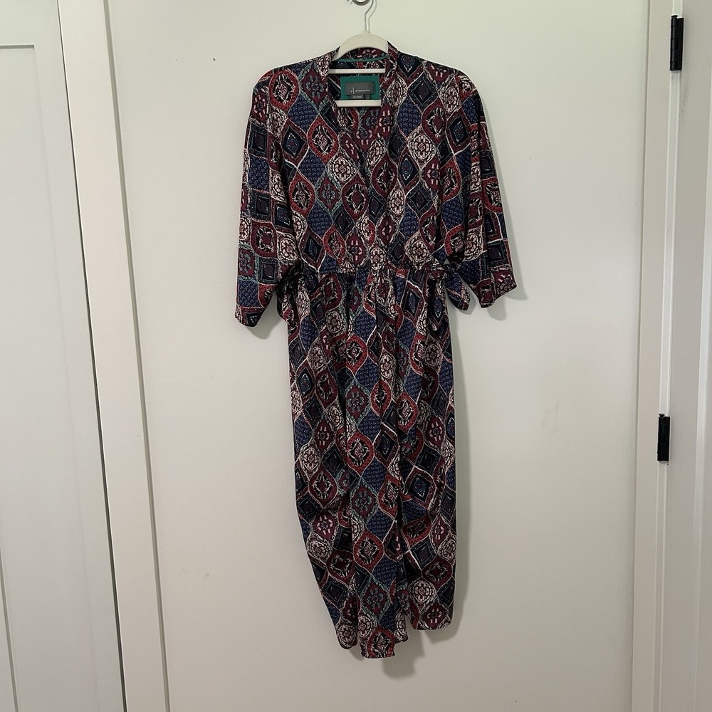 Anthropologie Dress Women's Small 3/4 Sleeve Miska Midi Dress Plum Kaftan Caftan